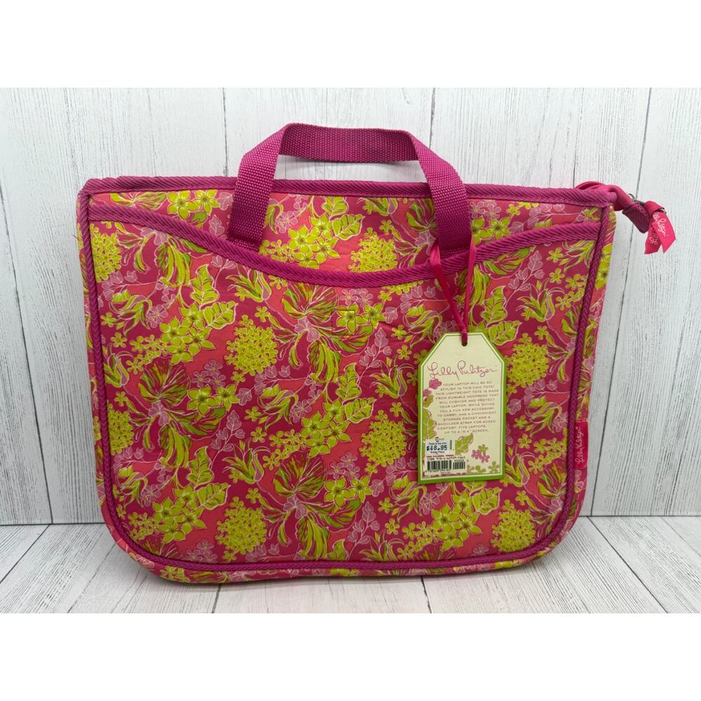 Lilly Pulitzer Luscious Neoprene 15.4" Laptop Tote Bag Sleeve MISSING Strap